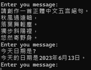 kernel.InvokePromptAsync